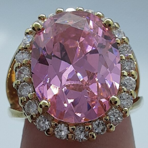 Jackie Bouvier Kennedy Collection Pink Cocktail Ring Size 6 - Picture 1 of 8